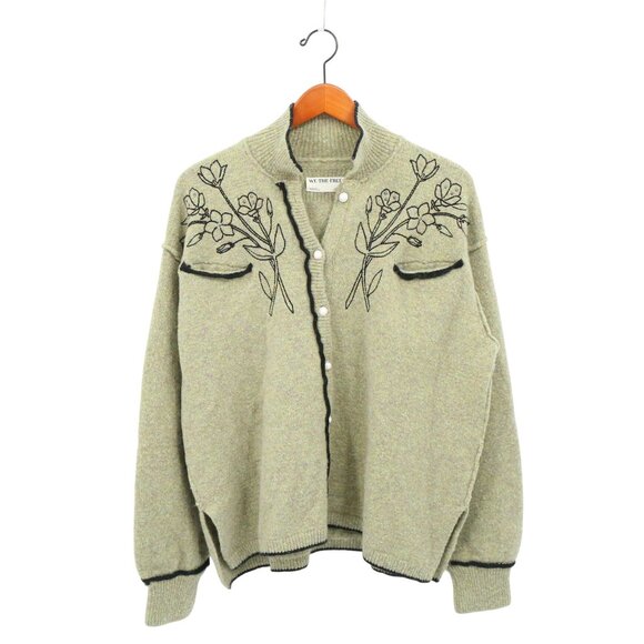 Free People We The Free Wildflower Cardi Embroidered Cardigan Sweater L - Picture 5 of 10